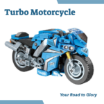 Blue Turbo Bricks Motorcycle