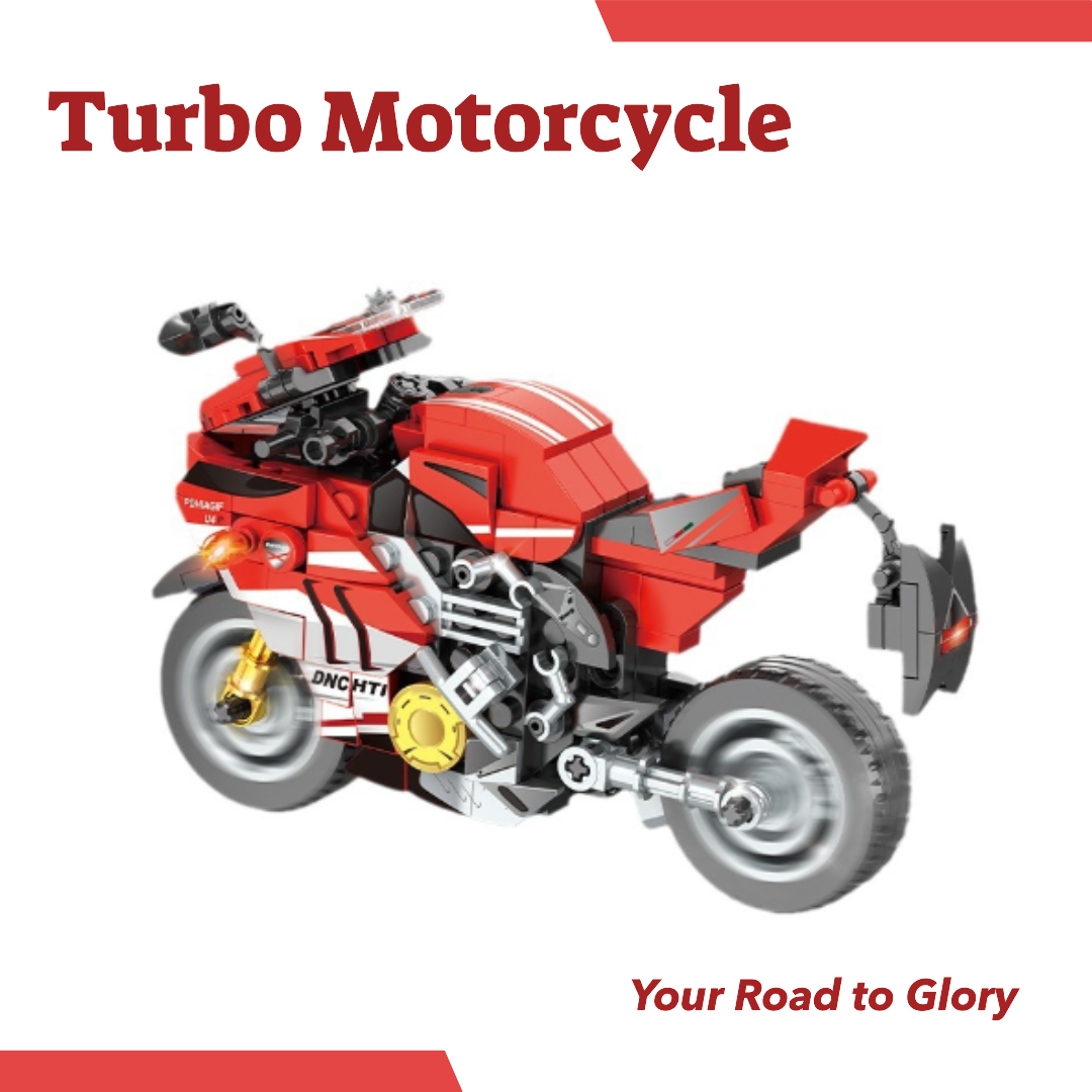 Red Turbo Bricks Motorcycle